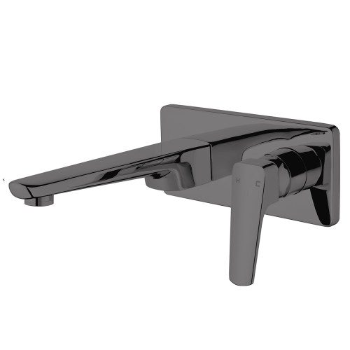 Eclipse Wall Mounted Basin Mixer - Mirrored Black (PVD)