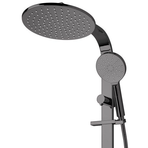 Eclipse Double Head Shower (Round) - Mirrored Black (PVD)