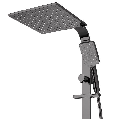 Eclipse Double Head Shower (Square) - Mirrored Black (PVD)