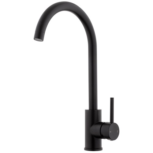 EcoMinimal Gooseneck Sink Mixer - Matte Black