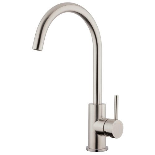 EcoMinimal Gooseneck Sink Mixer - Brushed Stainless (304)