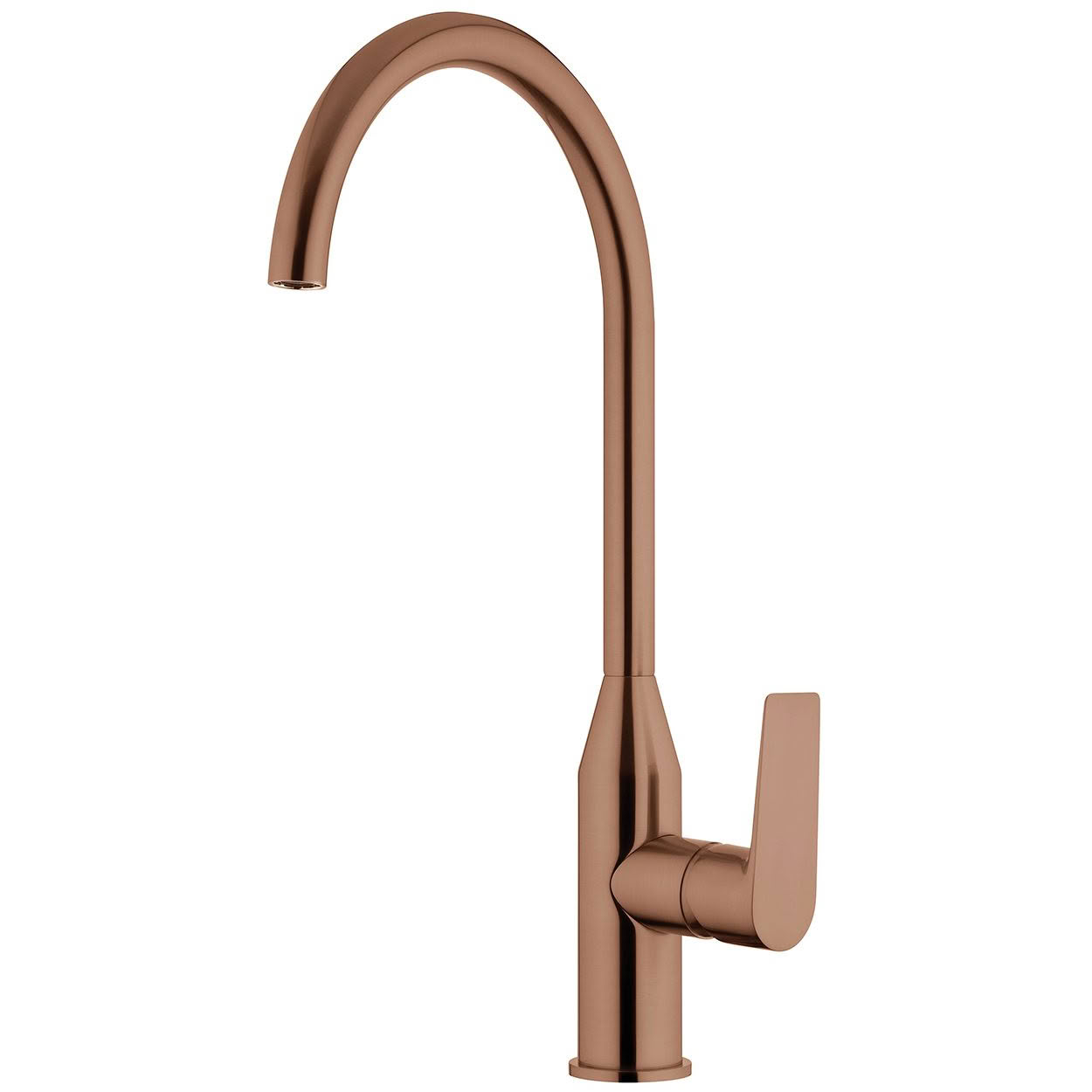Olympia Gooseneck Sink Mixer - Brushed Copper (PVD)