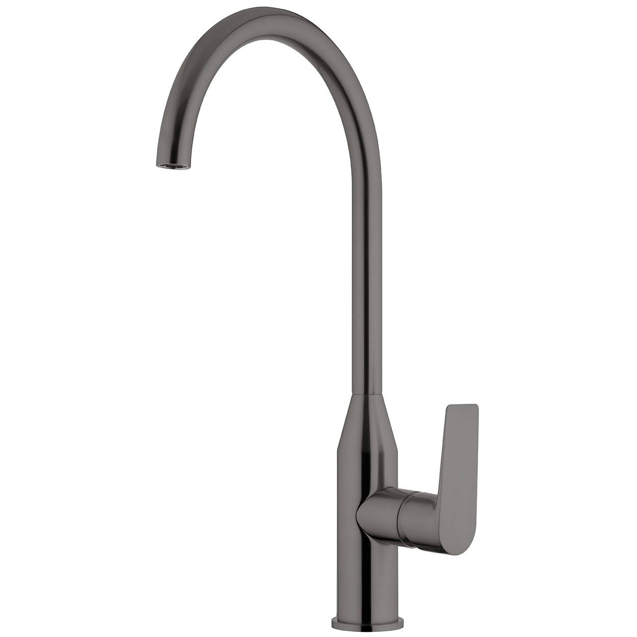 Olympia Gooseneck Sink Mixer - Brushed Gunmetal (PVD)