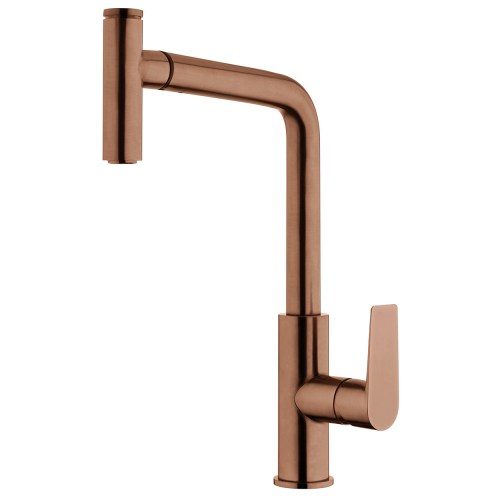 Olympia High Rise Pull Out Sink Mixer - Dual Function - Brushed Copper (PVD)