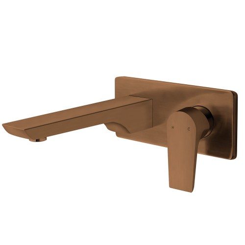 Olympia Wall Mounted Basin Mixer - Brushed Copper (PVD)