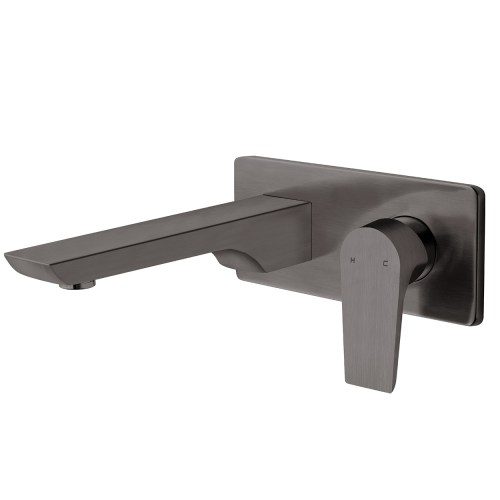 Olympia Wall Mounted Basin Mixer - Brushed Gunmetal (PVD)