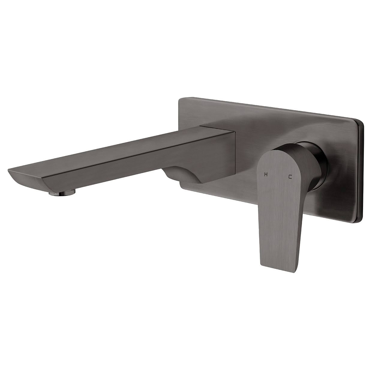 Olympia Wall Mounted Basin Mixer - Brushed Gunmetal (PVD)