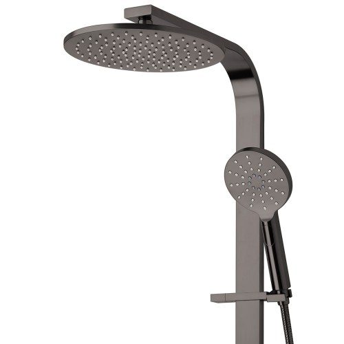 Olympia Double Head Shower (Round) - Brushed Gunmetal (PVD)