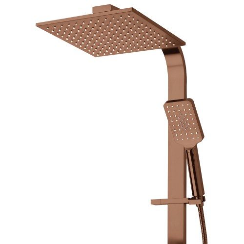 Olympia Double Head Shower (Square) - Brushed Copper (PVD)