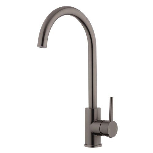 Voda Gooseneck Sink Mixer - Cold Start - Brushed Gunmetal (PVD)