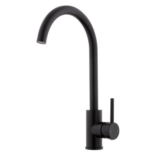 Voda Gooseneck Sink Mixer - Cold Start - Matte Black