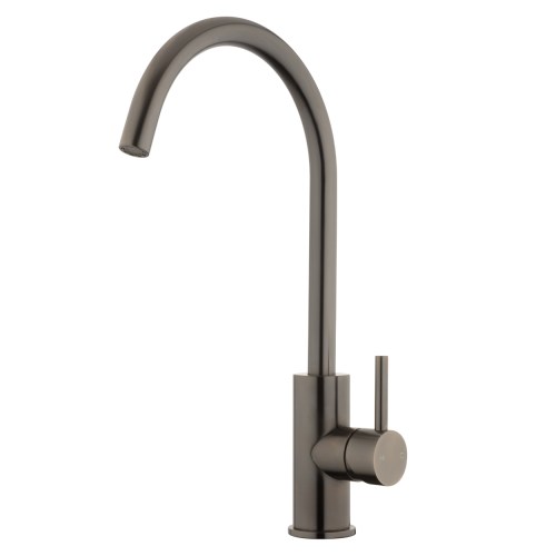 Storm Gooseneck Sink Mixer - Cold Start - Brushed Gunmetal (PVD)