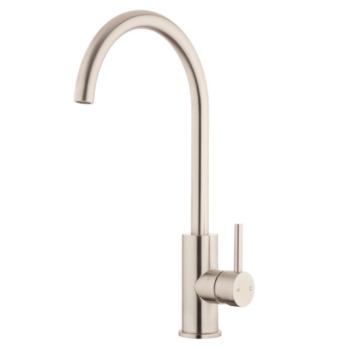 Storm Gooseneck Sink Mixer - Cold Start - Brushed Stainless (304)