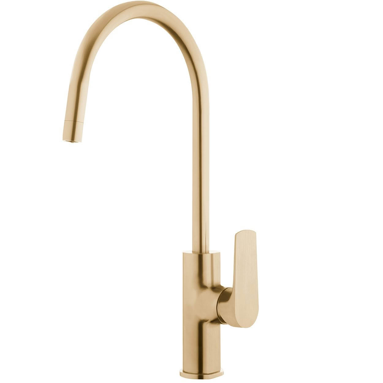 Tide Gooseneck Sink Mixer - Brushed Brass (PVD)