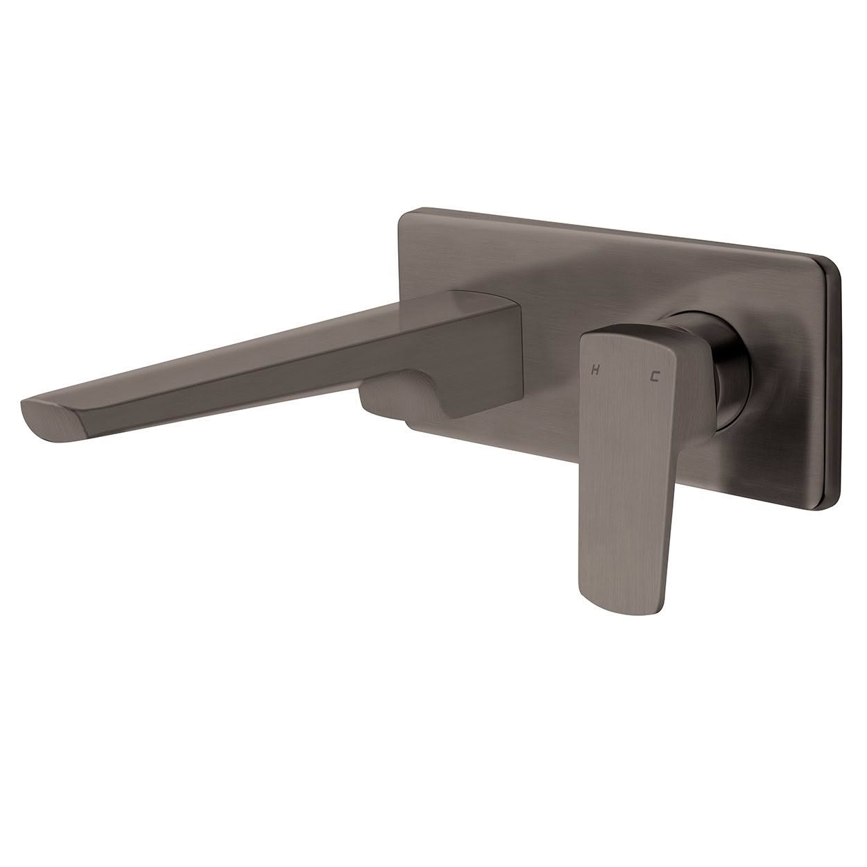Tide Wall Mounted Basin Mixer - Brushed Gunmetal (PVD)